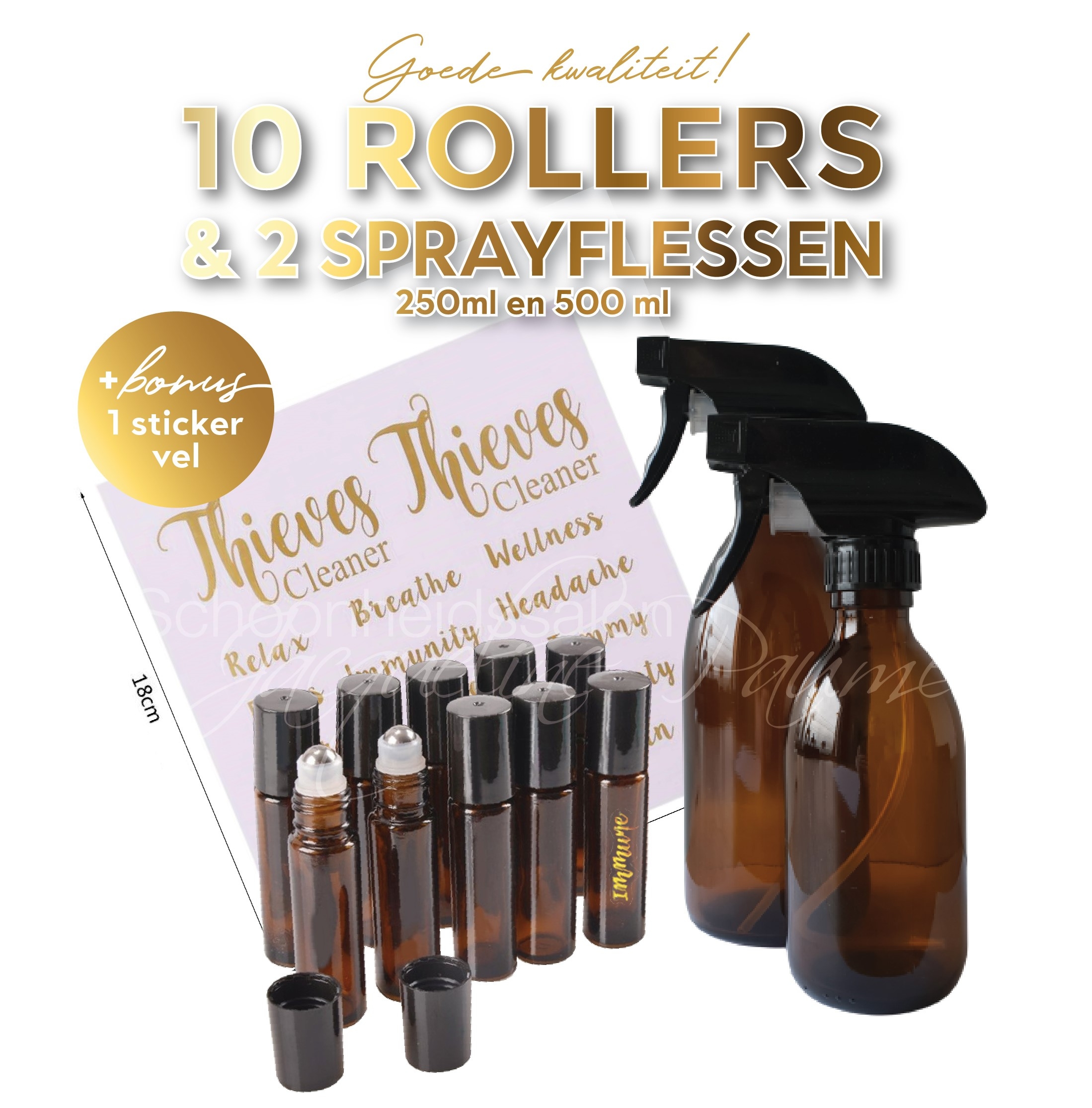 Pijnboom inkomen Shetland Rollerflesjes dik glas 10 ml leeg 10 stuks – Amber -Essentiële olie roller - Rollerflesje - Parfumroller - Roll-on fles - Rvs bal + 1 x Sprayflacon 250 ml + 1x Sprayflacon Pijnboom inkomen Shetland Rollerflesjes dik glas 10 ml leeg 10 stuks – Amber -Essentiële olie roller - Rollerflesje - Parfumroller - Roll-on fles - Rvs bal + 1 x Sprayflacon 250 ml + 1x Sprayflacon