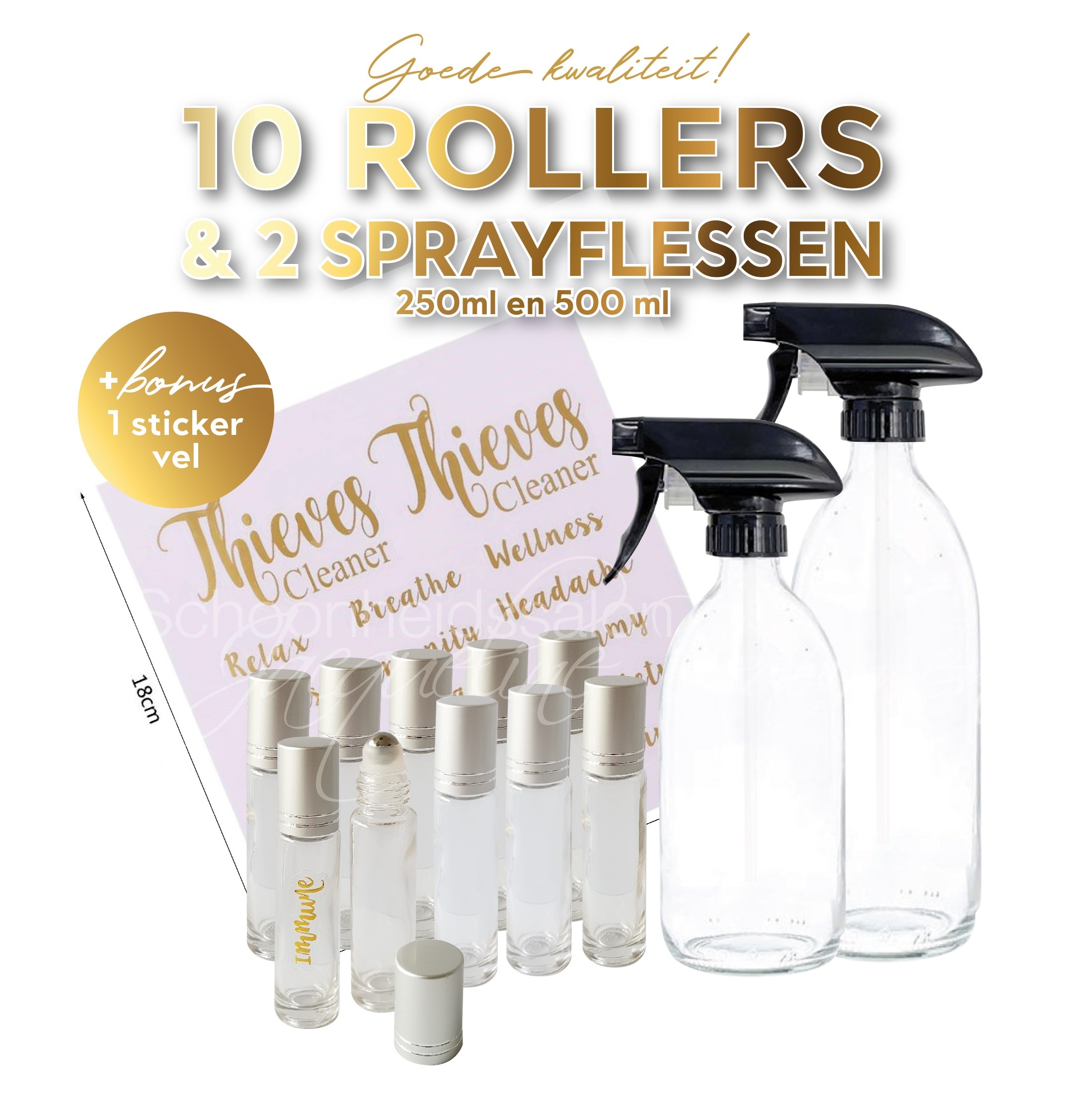 Meerdere doorgaan met Piraat Rollerflesjes dik glas 10 ml leeg 10 stuks – Tranparant -Essentiële olie  roller - Rollerflesje - Parfumroller - Roll-on